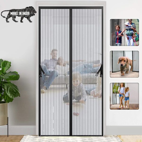 Anti-mosquito door curtain with buckle for easy access