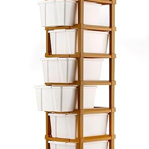 Self-standard plastic drawer organizer with multiple compartments