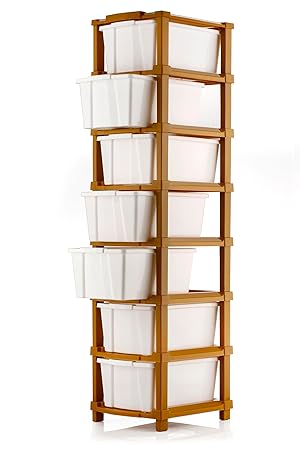 Self-standard plastic drawer organizer with multiple compartments