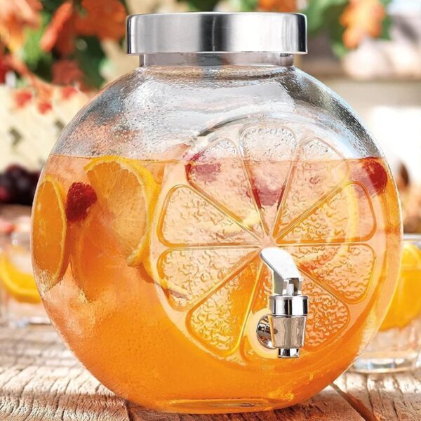 Modern glass tower juice dispenser for elegant serving