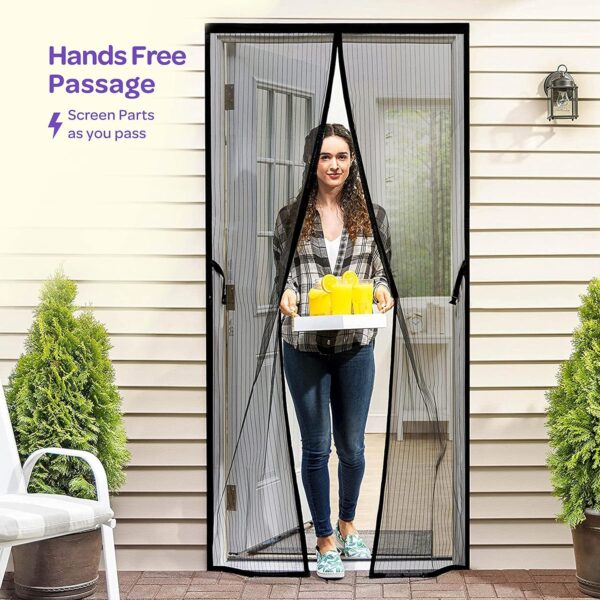 Polyester bug-proof door curtain with hands-free entry