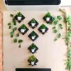 Handcrafted wooden wall hanger with decorative wall art design