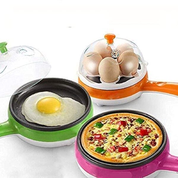 2-in-1 egg boiler and non-stick frying pan for quick cooking