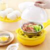 Dual purpose egg boiler with steamer and frying pan