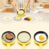 Non-stick frying pan with egg boiler – easy kitchen cooking