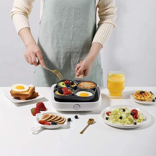 Compact nonstick pancake pan for healthy, low-oil cooking