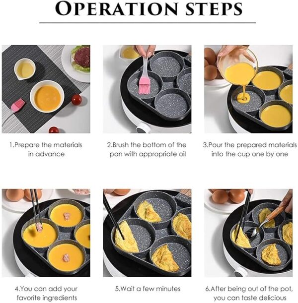 Modern 4-cup nonstick cookware for mini omelets and fritters