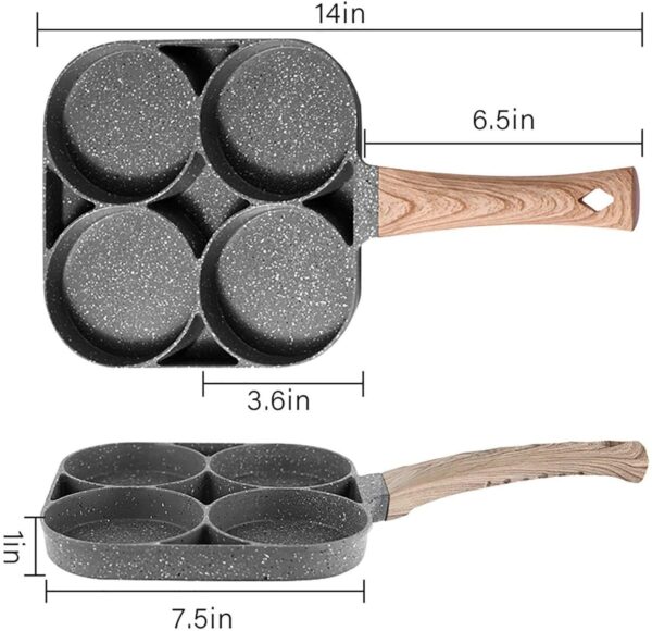 PFOA-free nonstick pancake pan preparing perfectly shaped mini pancakes