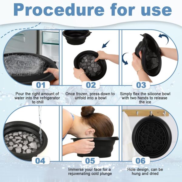 Beauty ice bath bowl with built-in ice compartment for soothing skin