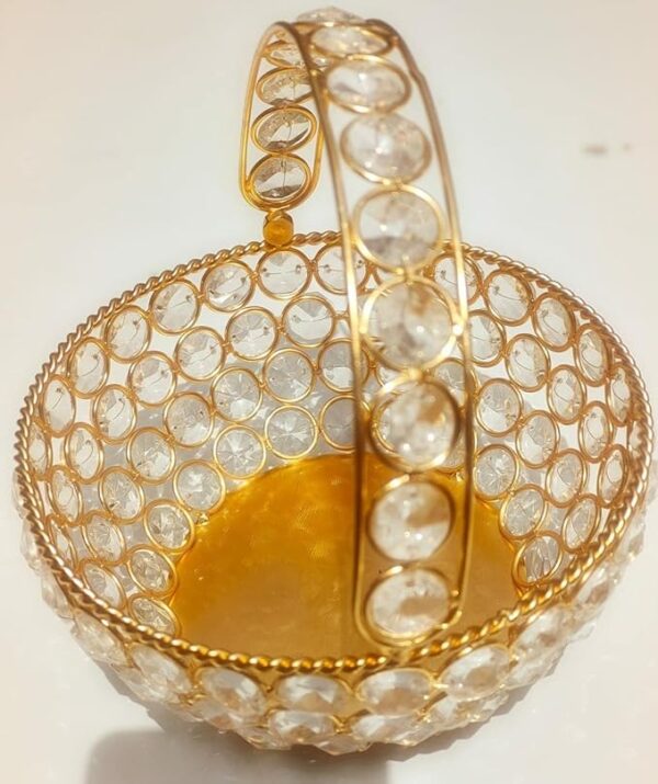Decorative crystal flower basket centerpiece for home décor