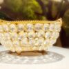 Handcrafted crystal flower basket with modern elegance