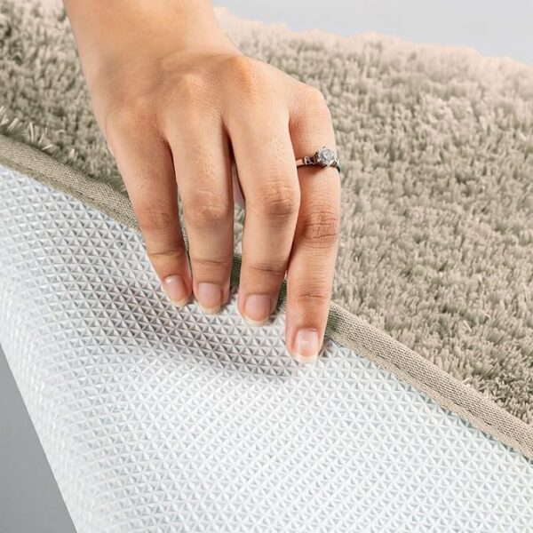 Grey microfiber luxe mat with high pile soft texture