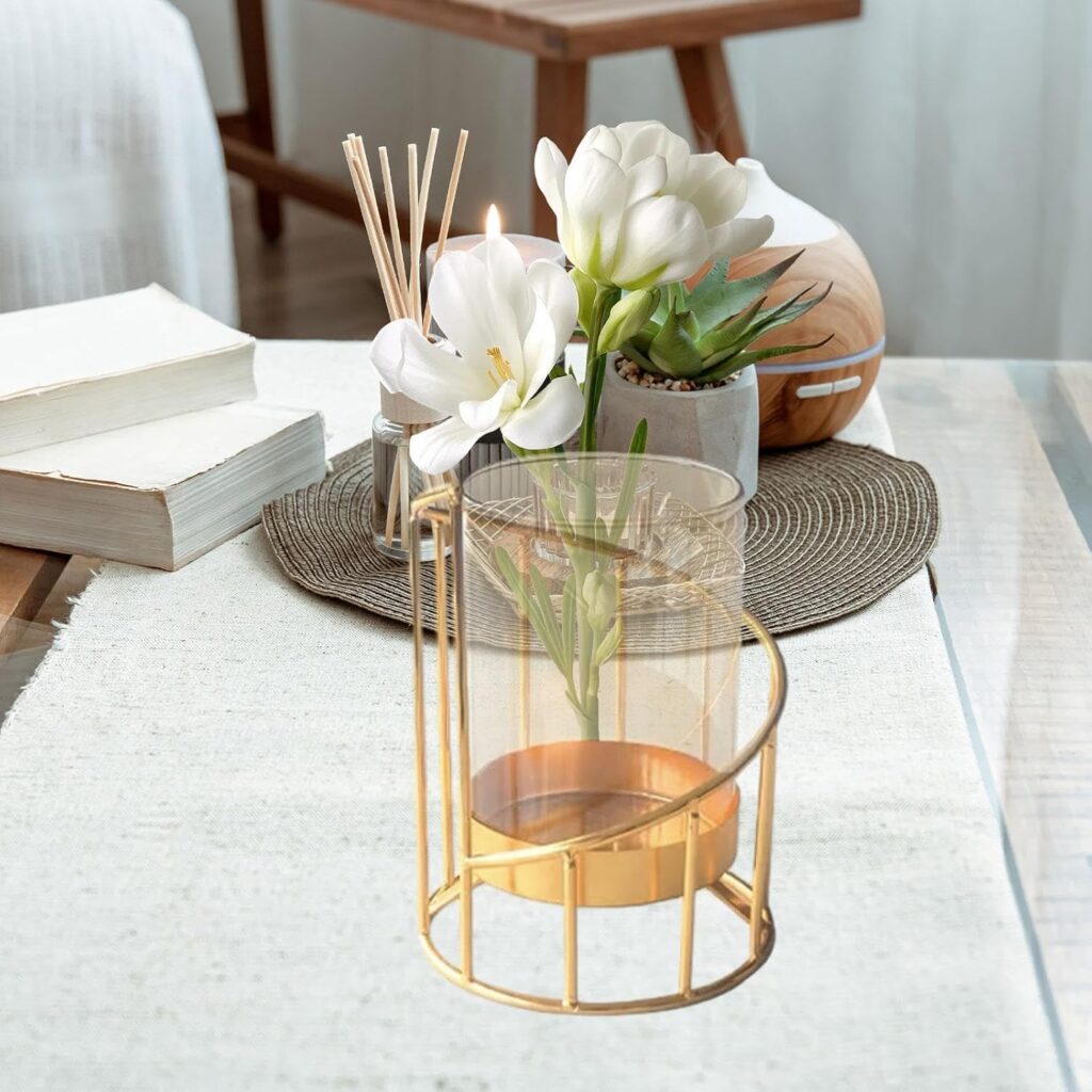 Elegant flower vase desktop planter for home and office decoration