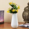 White unbreakable tabletop vase crafted from premium material