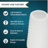 Lightweight and shatterproof vase in white for home interiors