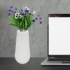 Minimalist white tabletop vase for artificial and fresh flowers
