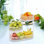 Metal iron 2-tier fruit and vegetable basket with sleek powder-coated finish
