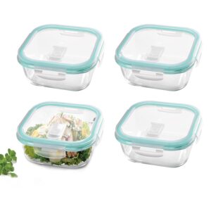 Borosilicate square glass container with airtight clip fresh lid