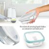Leakproof clip fresh borosilicate glass food storage box