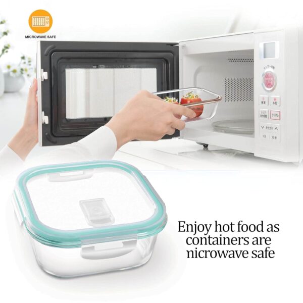 Oven safe borosilicate glass lunch box with clip fresh lid