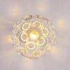 Elegant crystal ceiling light with dual metal rings and flush mount design