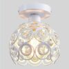 Stylish dual ring ceiling lamp with sparkling crystal elements