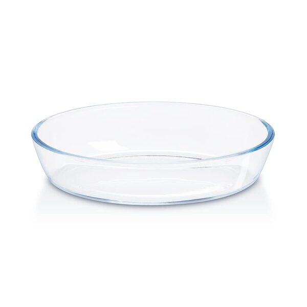 Transparent rectangular borosilicate baking dish