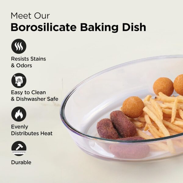 Microwave safe borosilicate baking tray glass dish