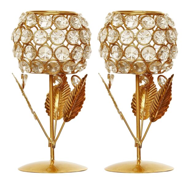 Golden flower tealight candle holder for prayer rooms