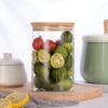 Premium glass storage containers with airtight bamboo top