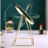 Portable desk mirror with golden frame and 360 rotation