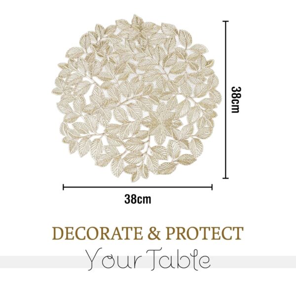 tylish golden leaf table mats