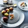 Elegant glass plate set for buffet and catering use