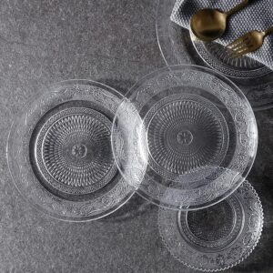 Versatile glass serving plate set for indoor and outdoor use