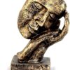 Handcrafted resin human face figurine with abstract hand-on-face pose for modern home décor