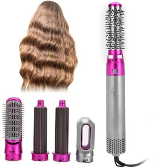Salon-quality multifunctional hair dryer brush with styling heads