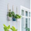 Natural fiber macrame hanging planter for houseplants
