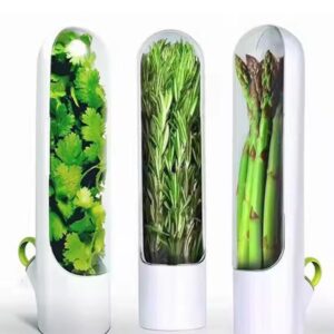 Fresh herb keeper container for refrigerator storage
