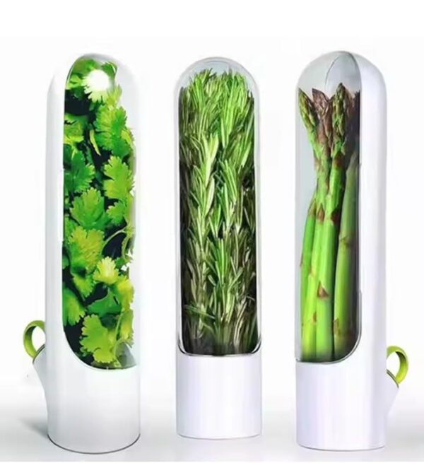 Fresh herb keeper container for refrigerator storage