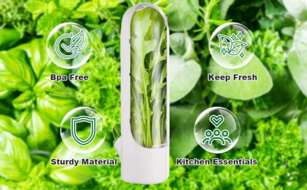 Fridge Herb Keeper Jar – Ideal for Cilantro, Parsley & Basil