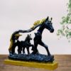 Antique-style metal horse with baby collectible figurine