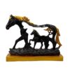 Antique finish horse with baby decorative showpiece