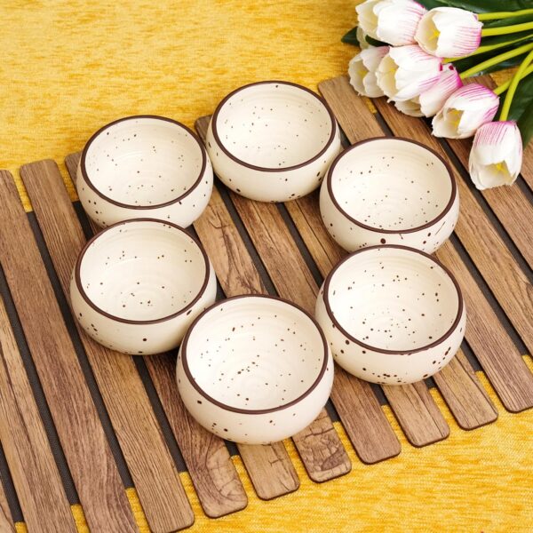 Hand-painted matte finish ceramic bowl set in vibrant colors