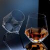 Premium diamond cut hexa-shaped glass tumbler for cold and hot beverages