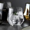 Modern geometric hexagonal diamond-cut tumbler for parties