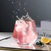 Crystal-like hexagonal glass tumbler with exquisite diamond pattern