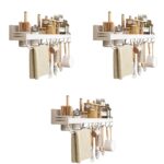 Rugged aluminium kitchen wall seasoning jar holder with utensil organizer