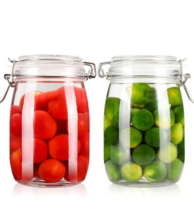 Mason glass jars with lids for pantry and kitchen organization