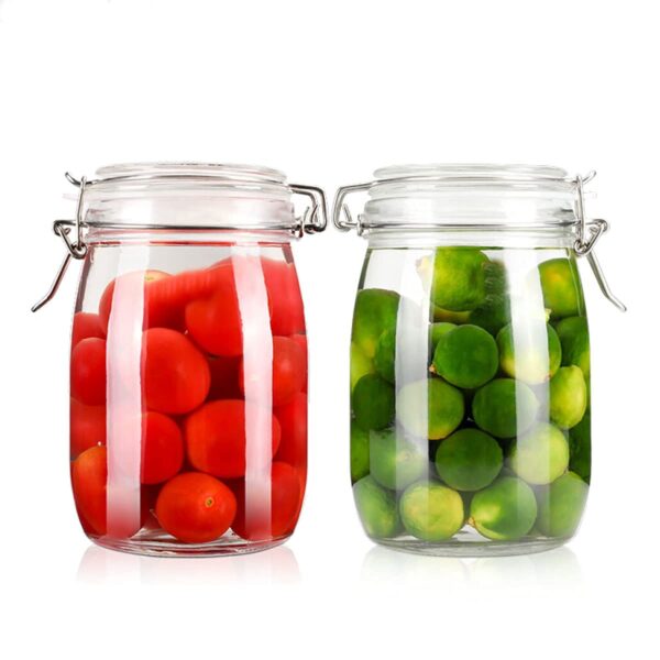 Mason glass jars with lids for pantry and kitchen organization