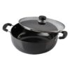 Premium aluminium non-stick deep kadhai with lid